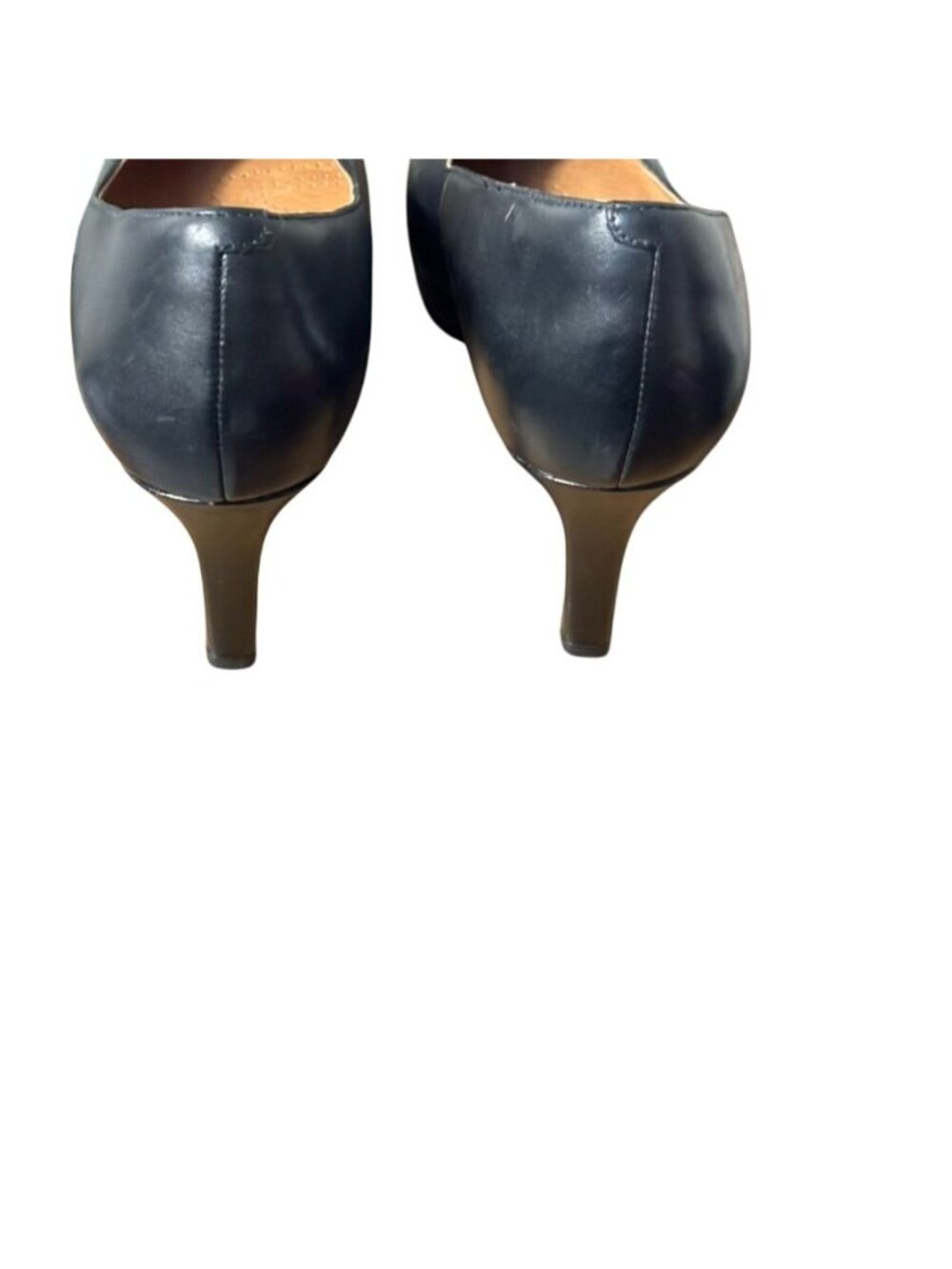 Clarks Womens Black Leather Heels Size 7.5 - Picture 3 of 5